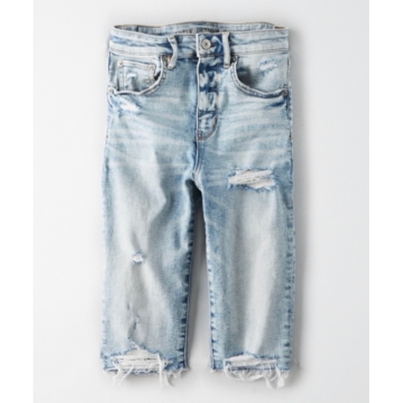 high waisted denim biker shorts